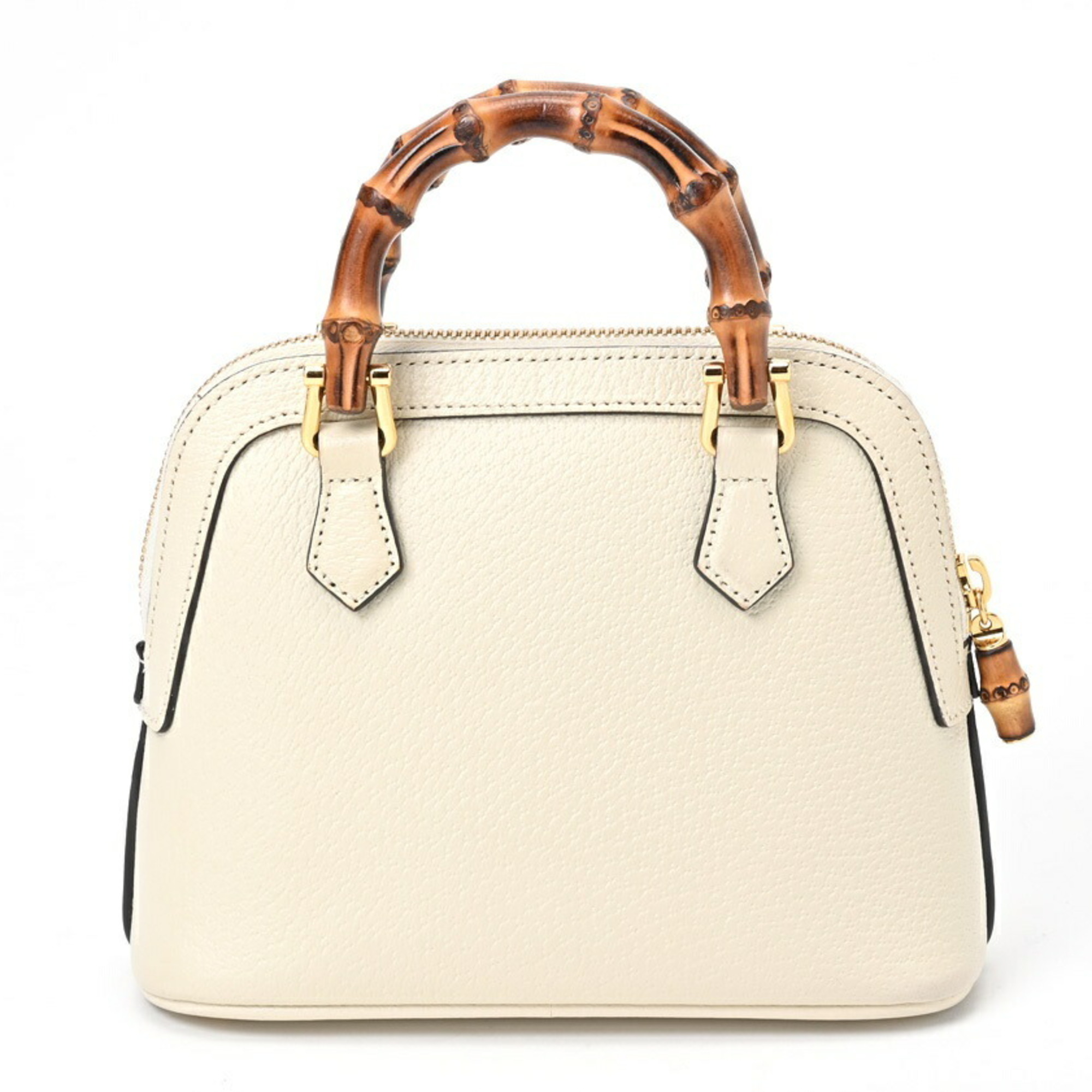 GUCCI Diana Tote Bag 715775 Leather Bamboo Ivory S-156278