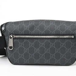 GUCCI Interlocking G Belt Bag Body 682933 GG Canvas Black E-156217