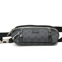 GUCCI Interlocking G Belt Bag Body 682933 GG Canvas Black E-156217