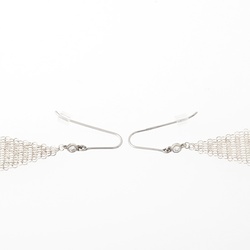 Tiffany & Co. Elsa Peretti Mesh Earrings, Sterling Silver/Ag925, Diamond, 2P, 60132417, S-156087