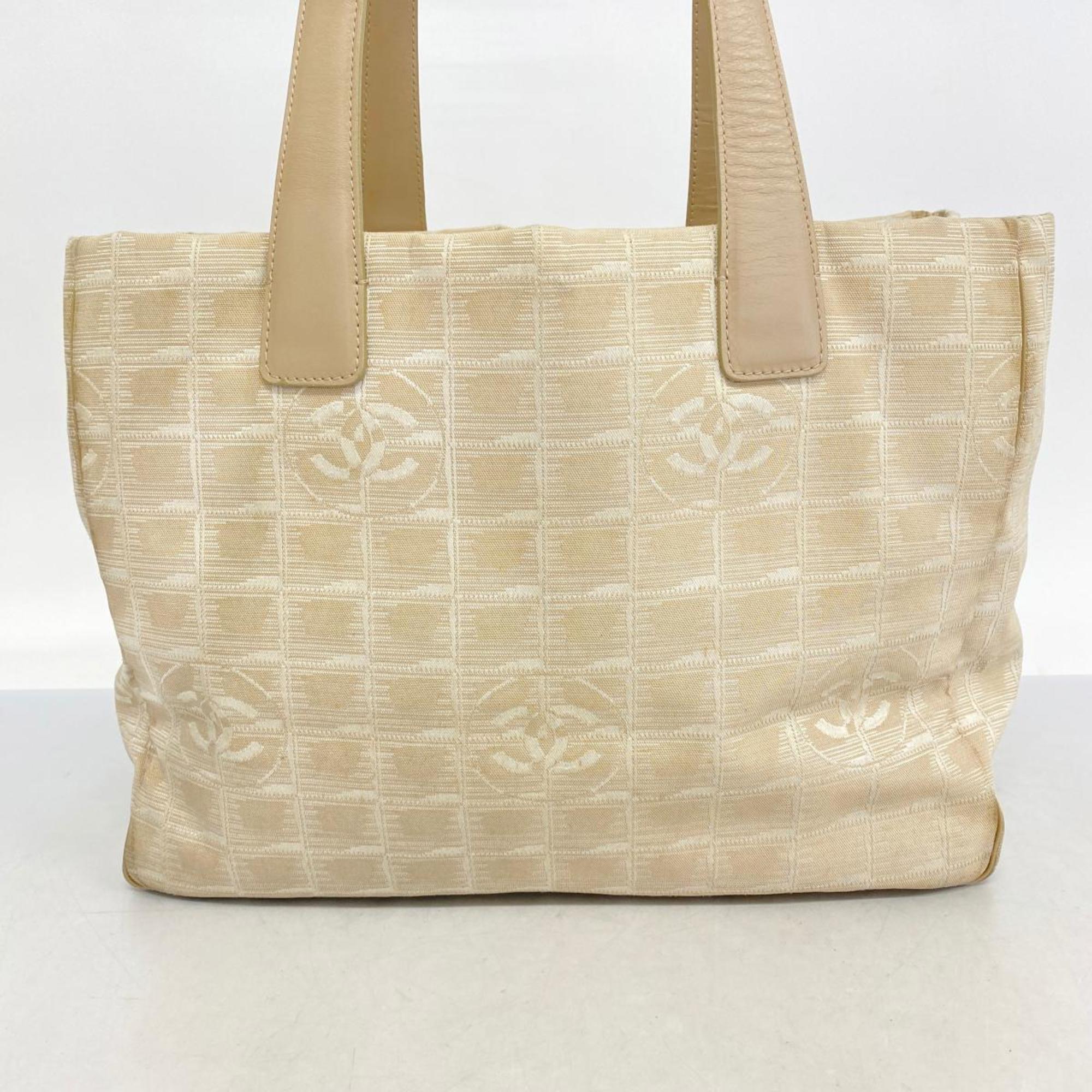 Chanel Tote Bag New Travel Nylon Beige Women's