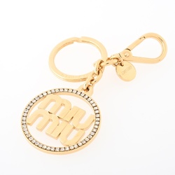 Miu MIU Key Ring Holder 5PM027 Metal/Rhinestone S-155983