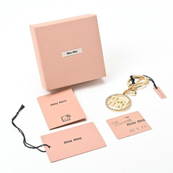 Miu MIU Key Ring Holder 5PM027 Metal/Rhinestone S-155983