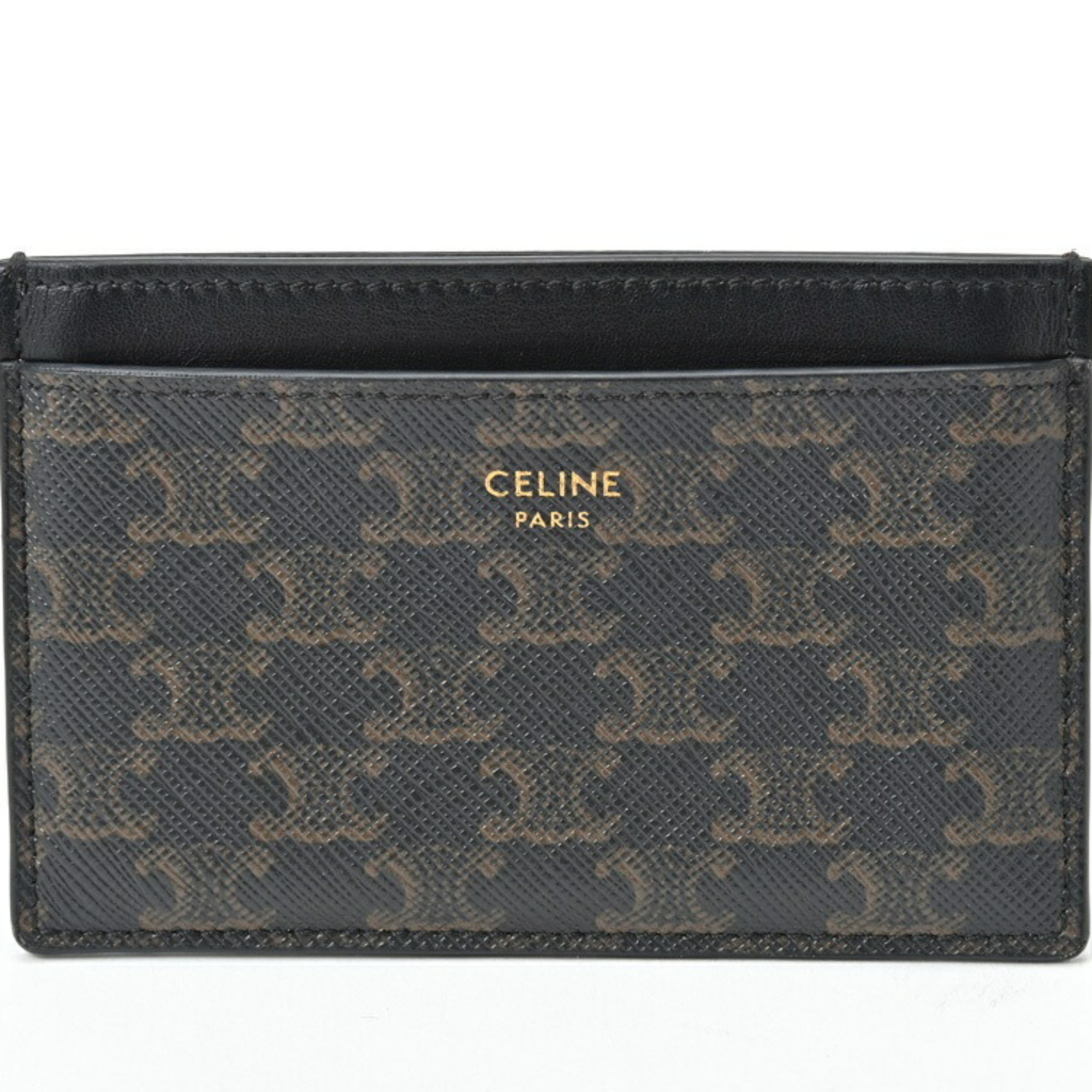 CELINE Card Holder/Card Case 10B70 Triomphe Canvas Black E-156240