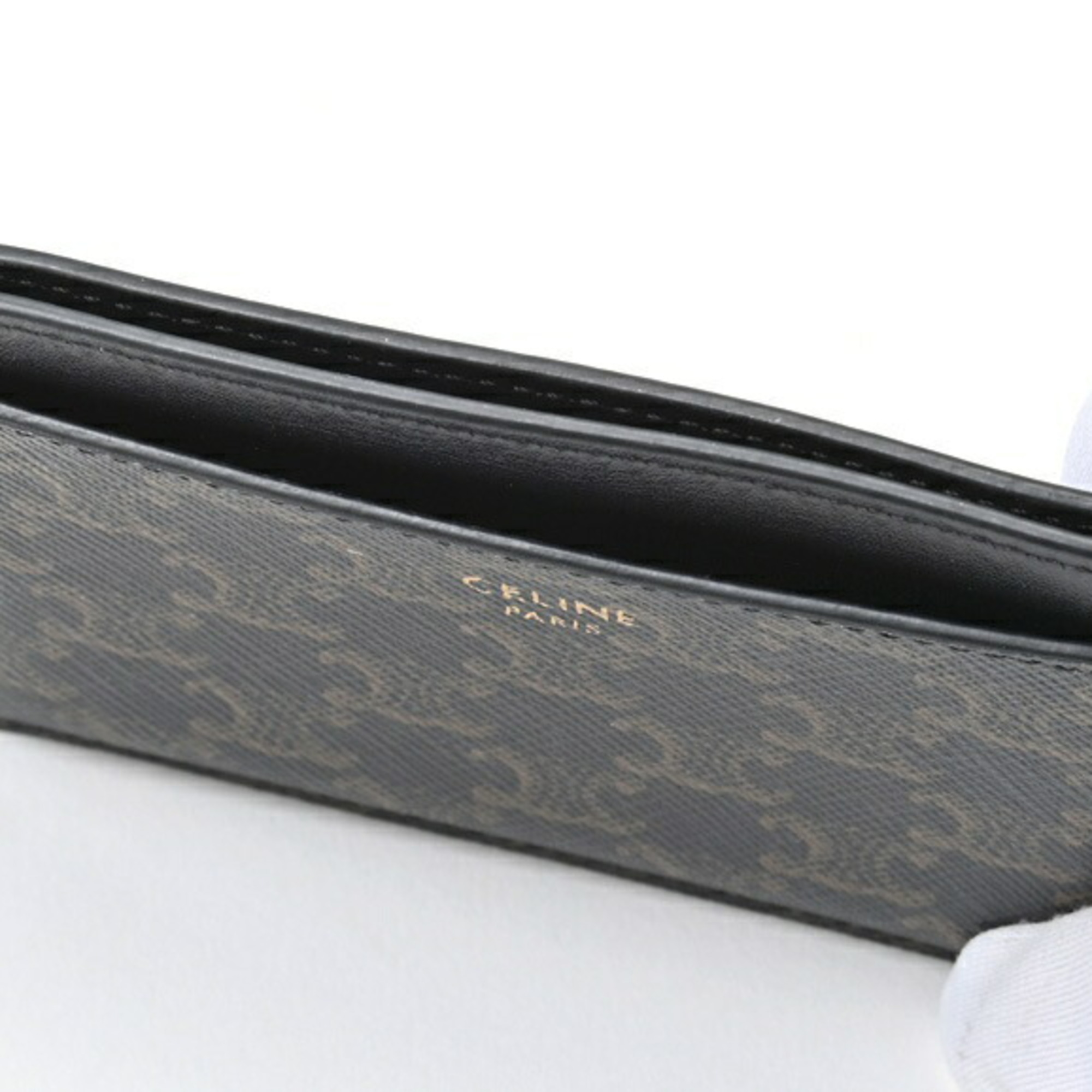 CELINE Card Holder/Card Case 10B70 Triomphe Canvas Black E-156240