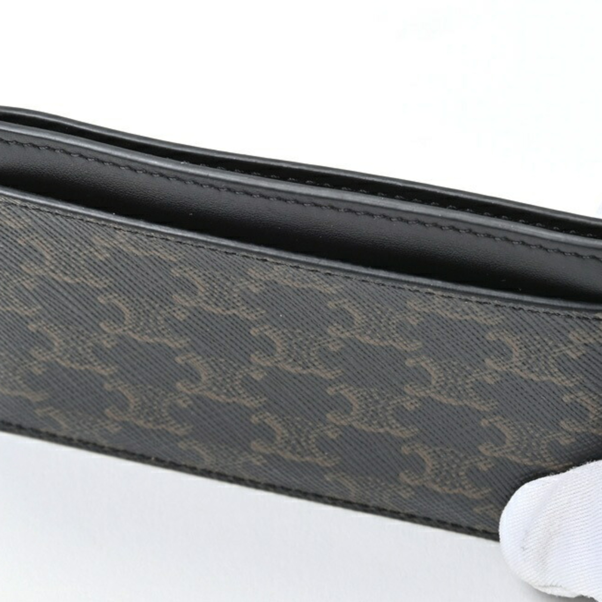 CELINE Card Holder/Card Case 10B70 Triomphe Canvas Black E-156240