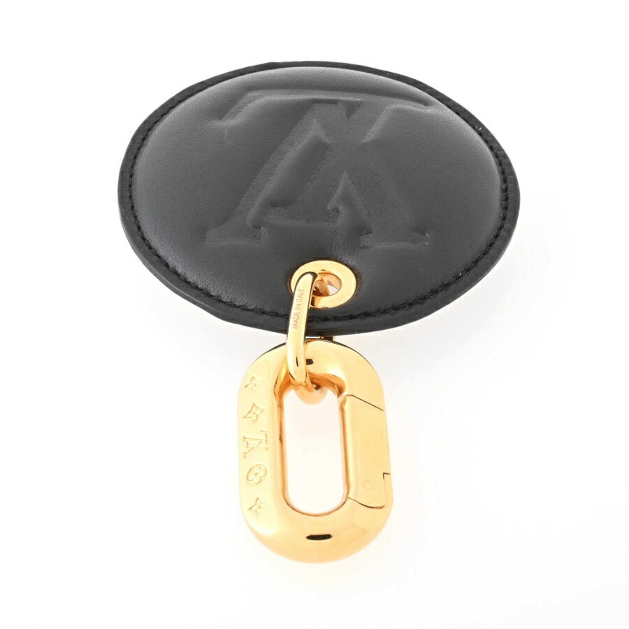 Louis Vuitton Bijoux Sac Coussin Illustre Monogram Keychain Charm M00821 Leather Black/Gold S-156034