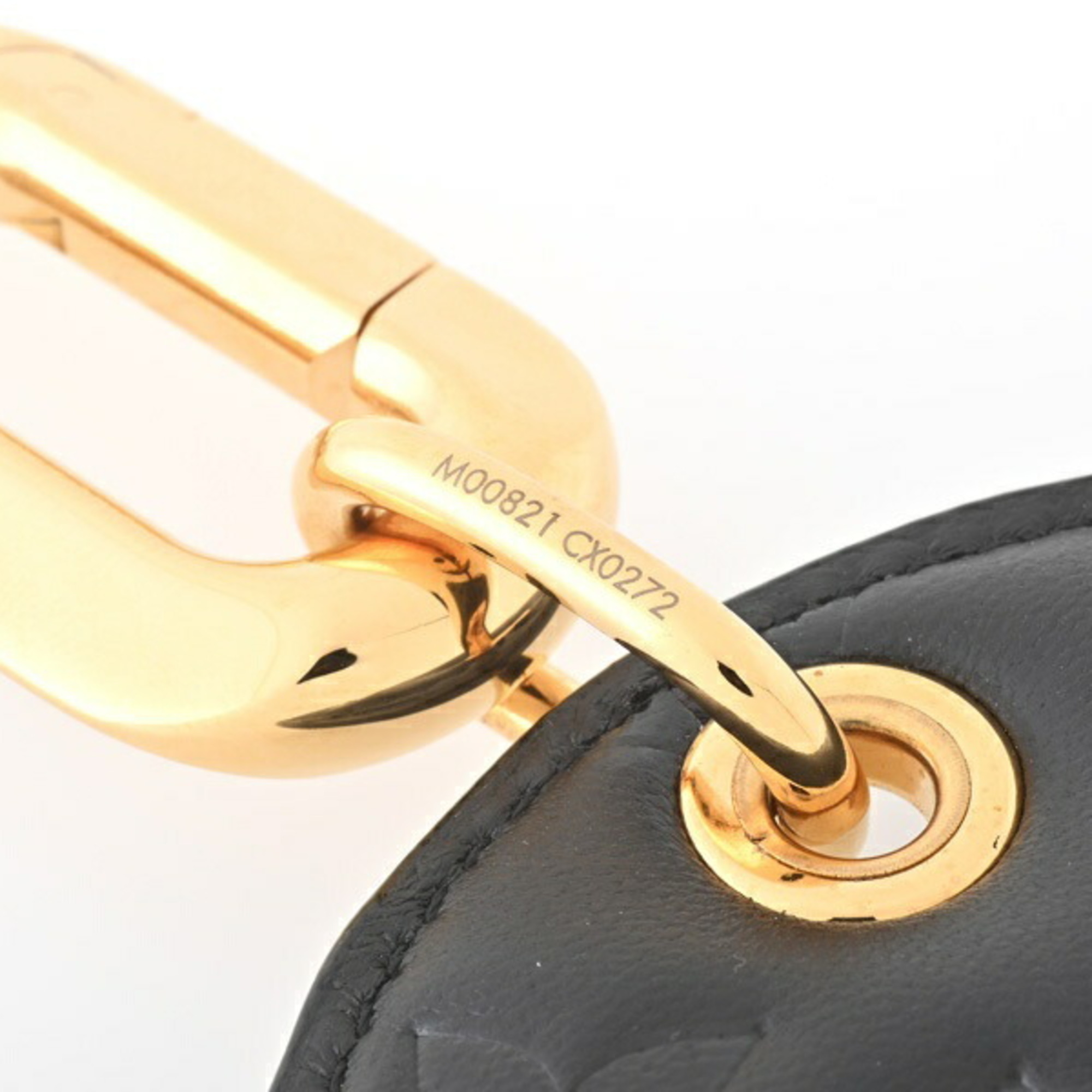 Louis Vuitton Bijoux Sac Coussin Illustre Monogram Keychain Charm M00821 Leather Black/Gold S-156034