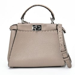 FENDI Peekaboo Small Selleria Bag 8BN244N8KF04YB Dove Gray (Greige) S-156232