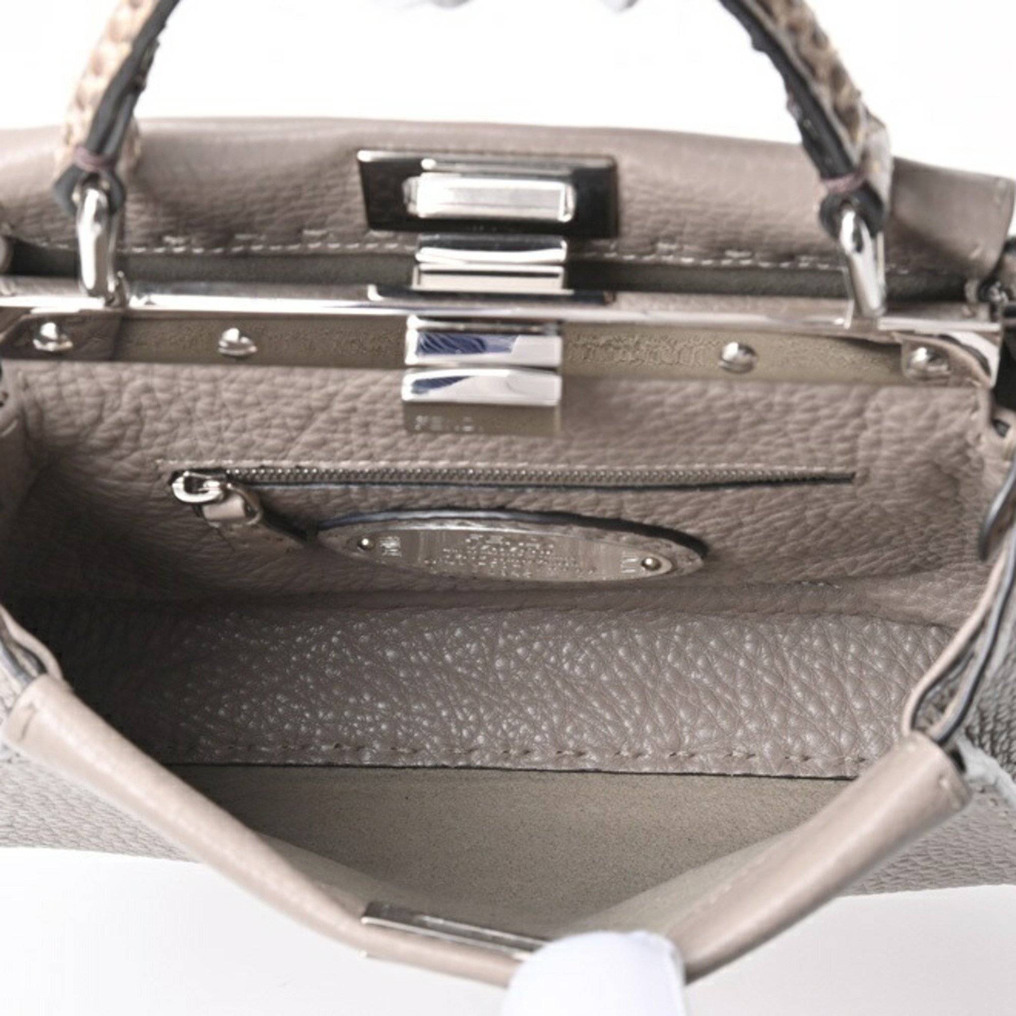 FENDI Peekaboo Small Selleria Bag 8BN244N8KF04YB Dove Gray (Greige) S-156232