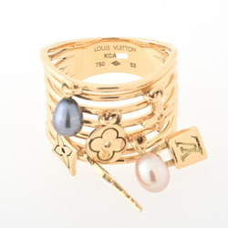 Louis Vuitton Berg Monogram Ring K18YG Freshwater Pearl #13 E-156082