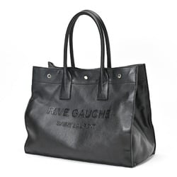 Saint Laurent Rive Gauche Small Tote Bag 686266 Smooth Leather Black S-156202