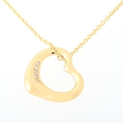 Tiffany & Co. Elsa Peretti Heart Pendant Necklace 16mm K18YG Diamond 5P 41cm60018138 L-156071