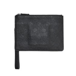 GIORGIO ARMANI Giorgio Armani Hand Strap GA Repeat Leather Clutch Bag Pouch Second Bag-in-Bag MADE IN ITALY Black