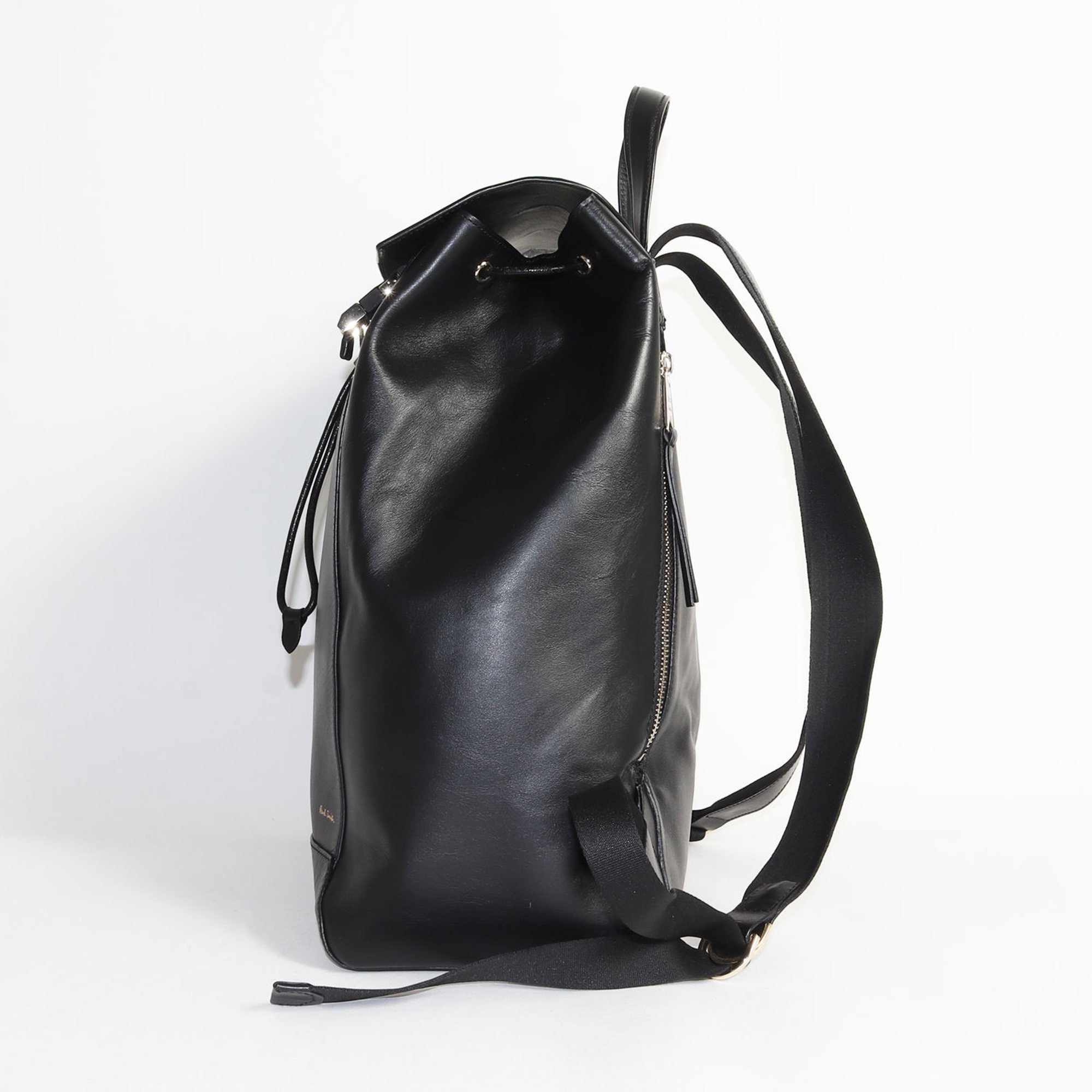 Paul Smith Painted Artist Stripe Calf Leather Flap Backpack Black