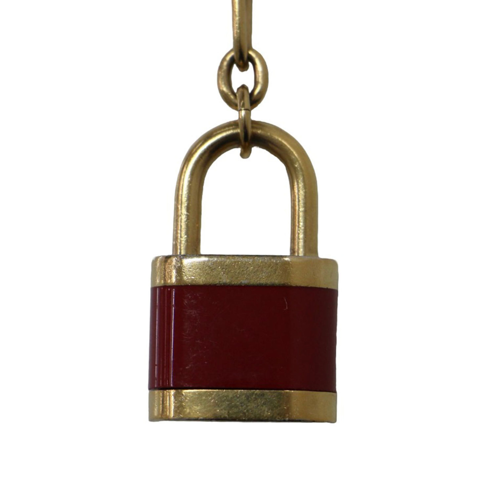 LOUIS VUITTON Louis Vuitton Porte-Clé Kaduna Bag Charm M60073 / Key Holder Padlock Signature Gold Red