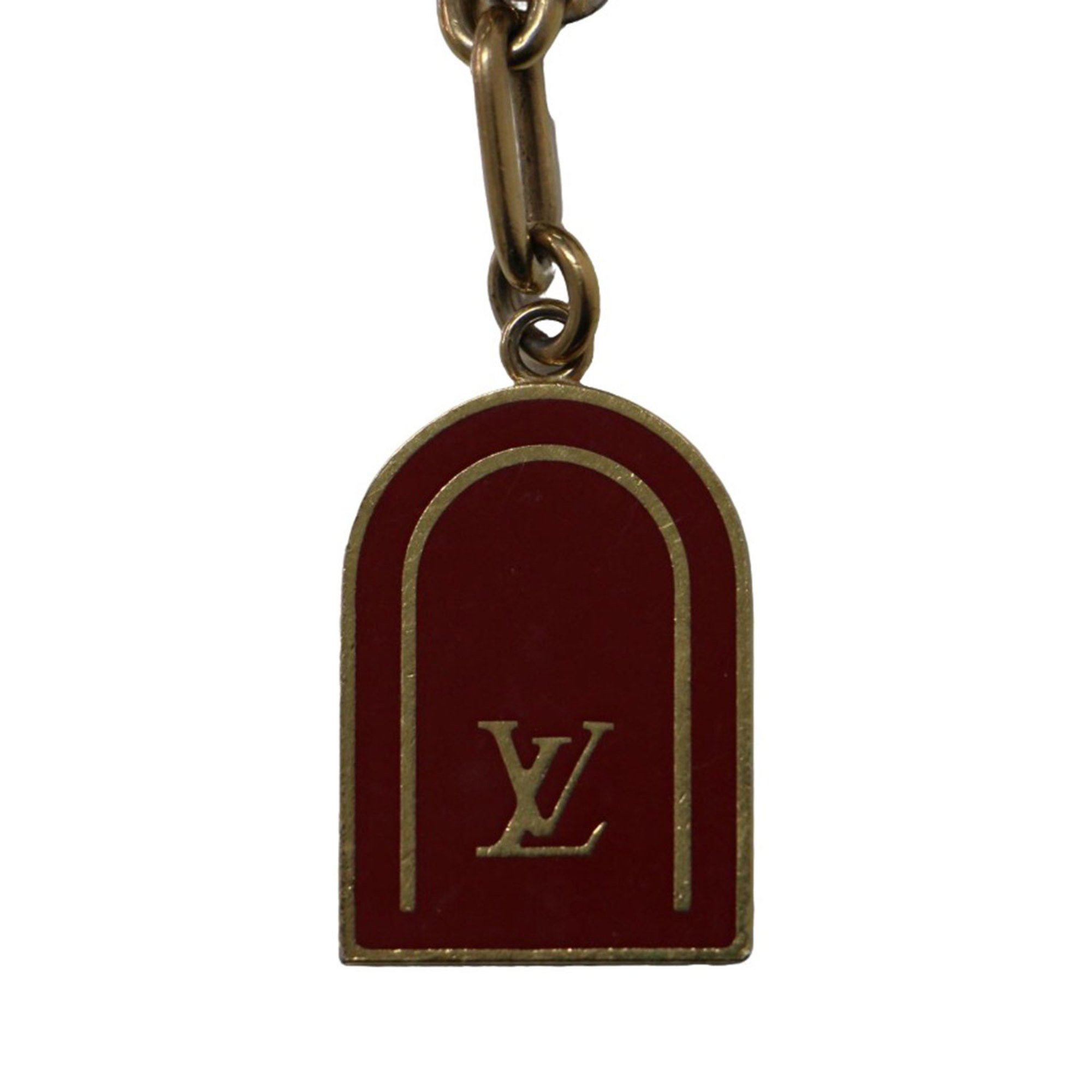 LOUIS VUITTON Louis Vuitton Porte-Clé Kaduna Bag Charm M60073 / Key Holder Padlock Signature Gold Red