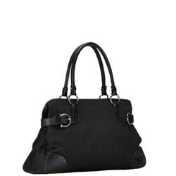 Salvatore Ferragamo Gancini Tote Bag Shoulder AU-21 4906 Black Canvas Leather Women's