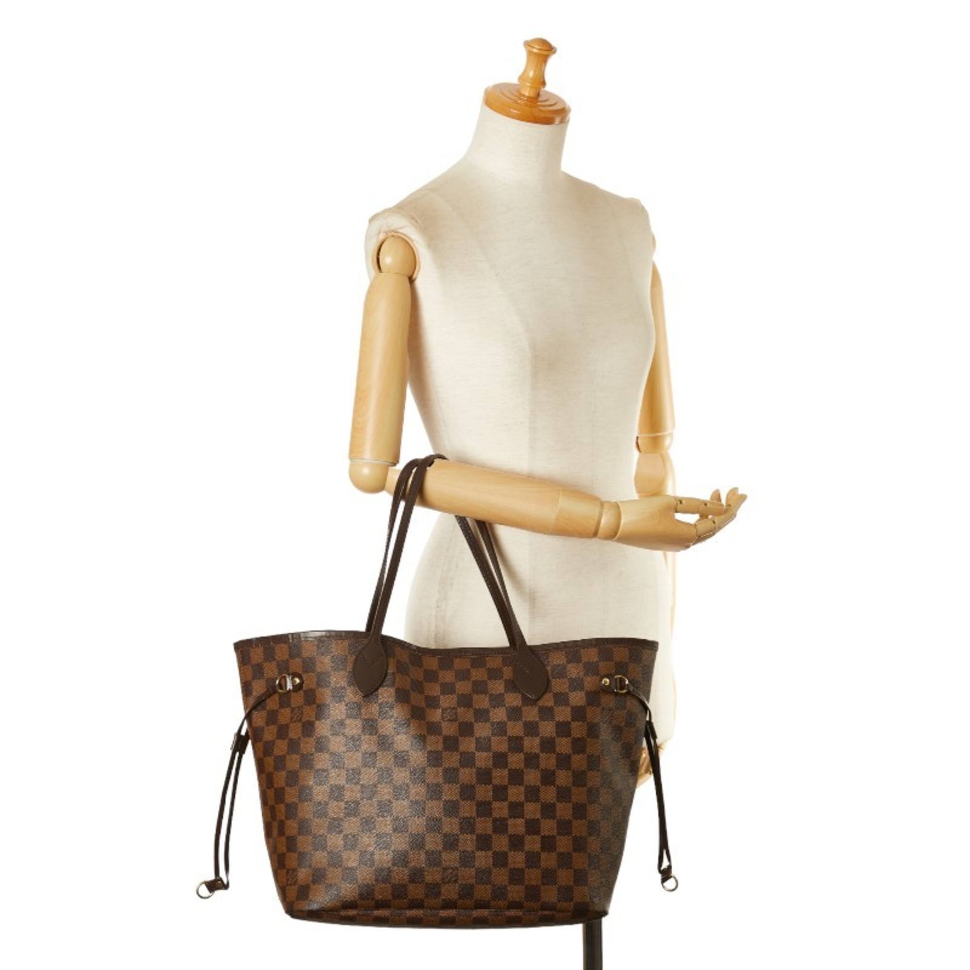 Louis Vuitton Damier Neverfull MM Tote Bag Shoulder N41358 Ebene Brown PVC Leather Women's LOUIS VUITTON