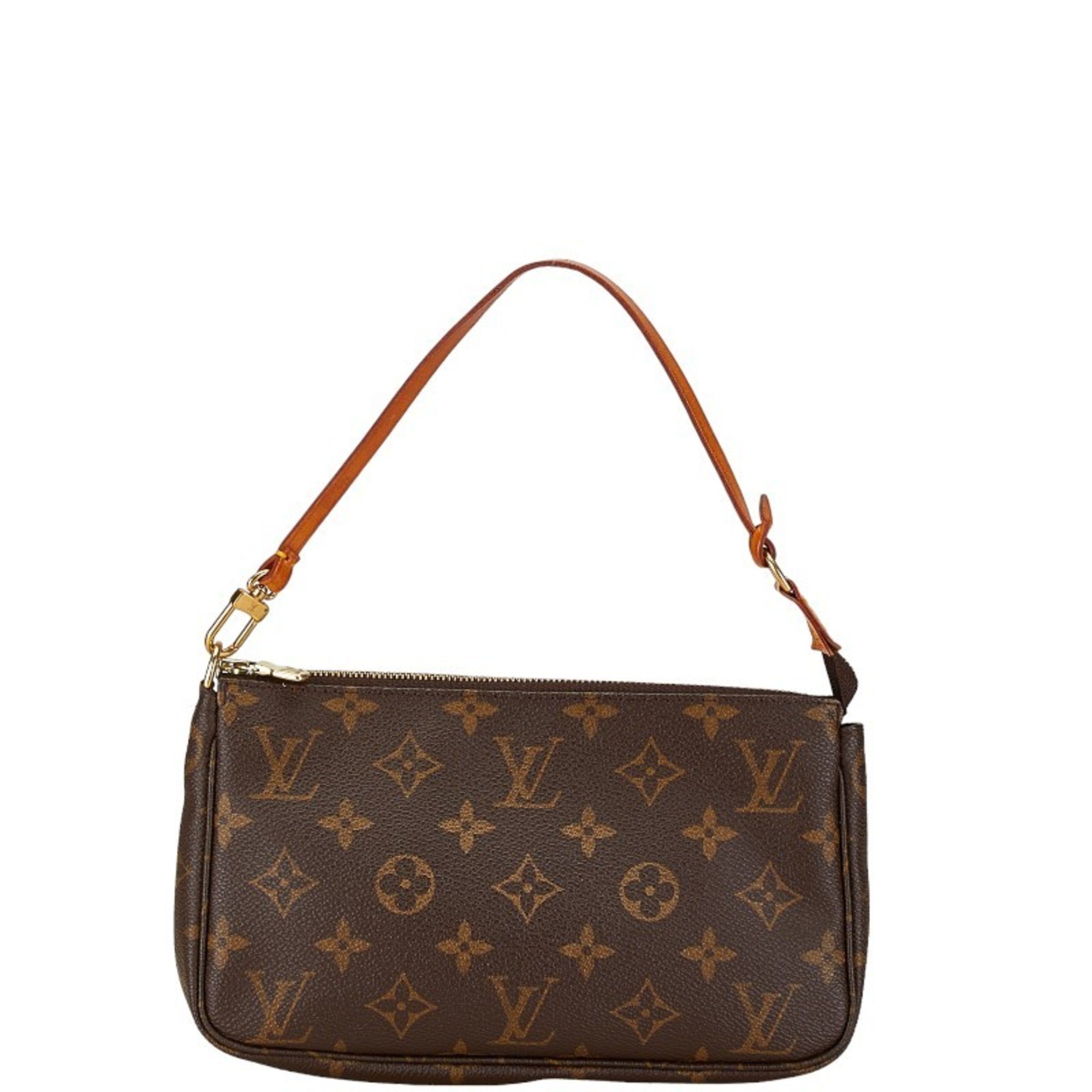 Louis Vuitton Monogram Pochette Accessory Handbag Pouch M40712 Brown PVC Leather Women's LOUIS VUITTON