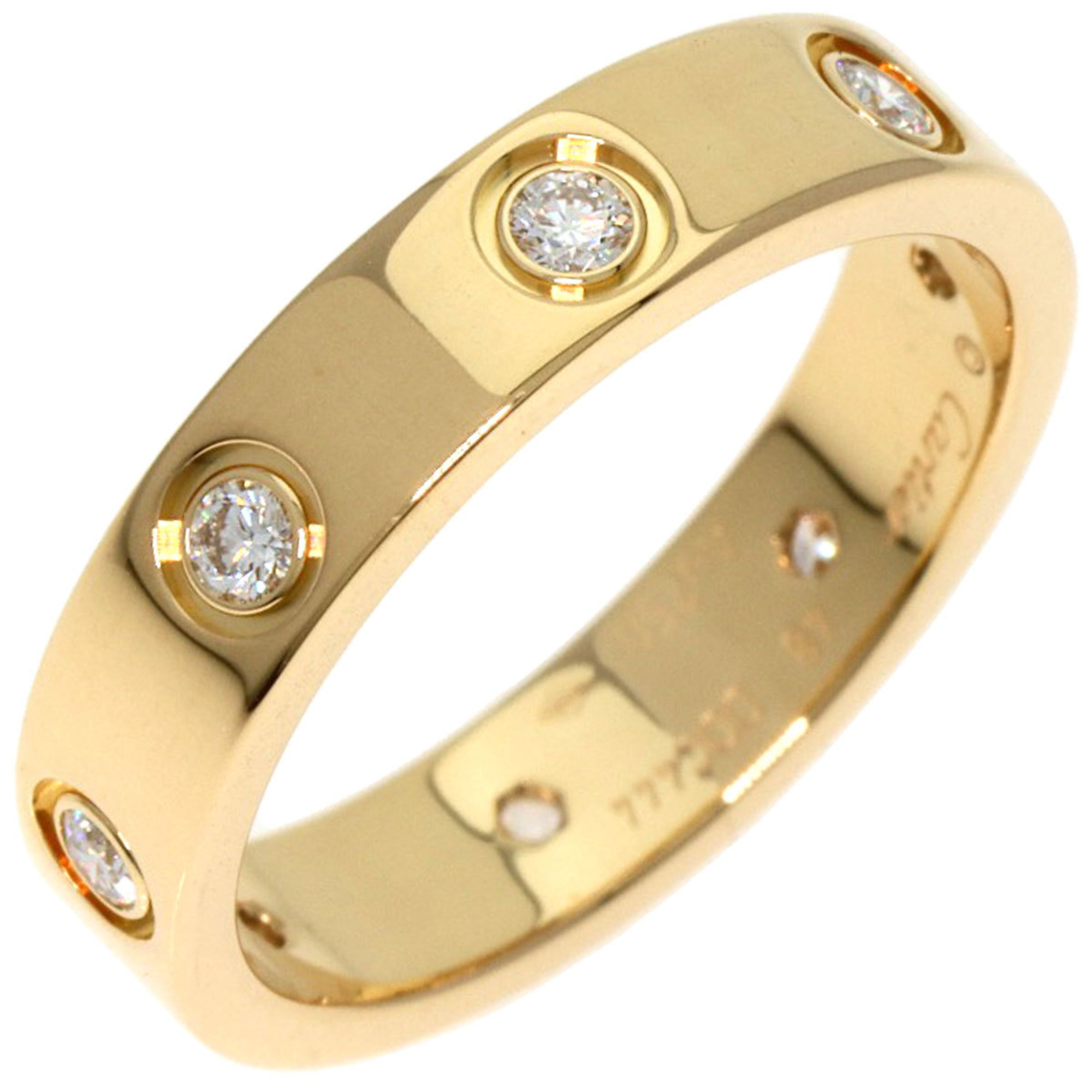 Cartier Love Ring Full Diamond #48 K18 Yellow Gold Women's CARTIER