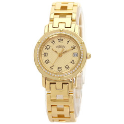 Hermes CL4.286 Clipper Diamond Watch K18 Yellow Gold K18YG Women's HERMES