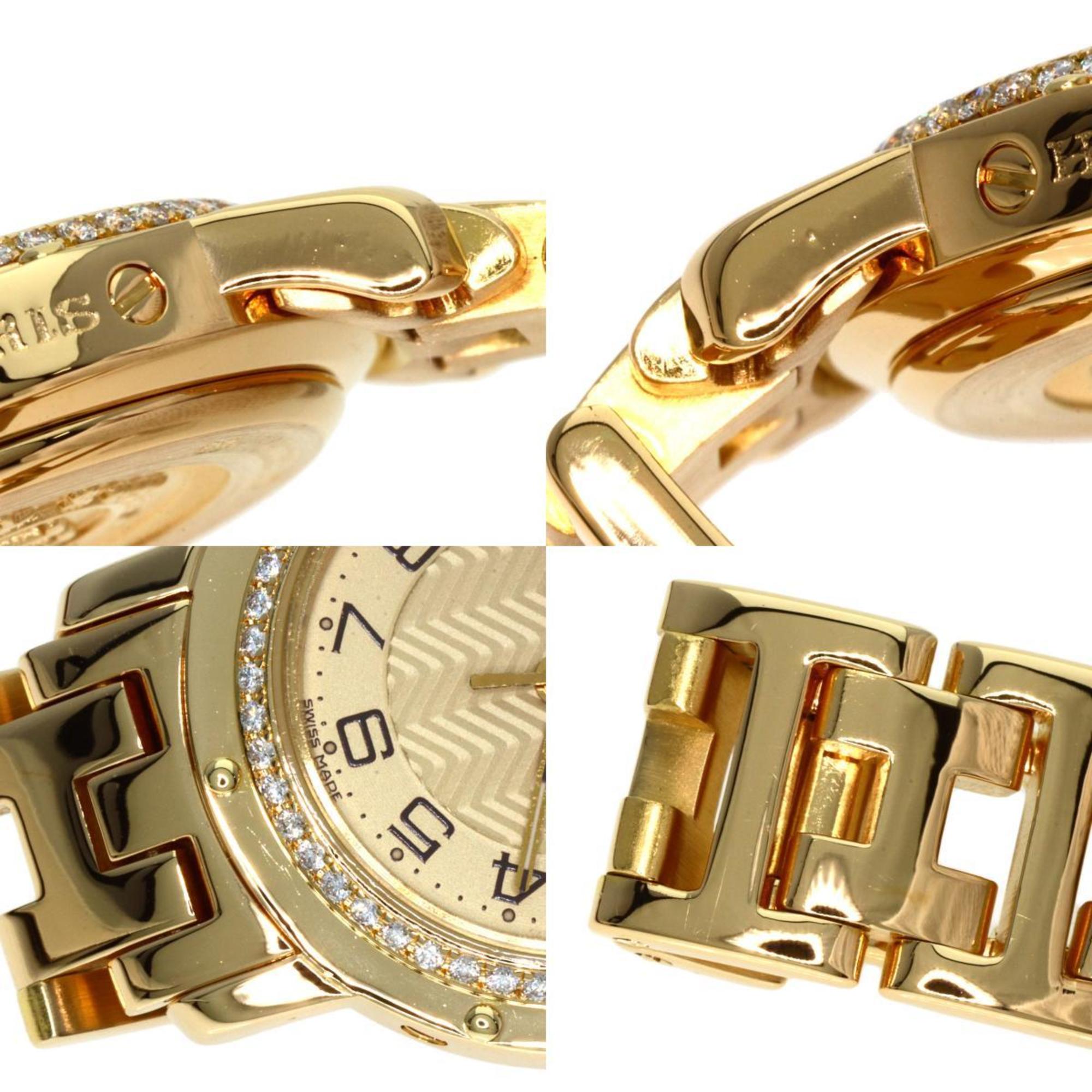 Hermes CL4.286 Clipper Diamond Watch K18 Yellow Gold K18YG Women's HERMES