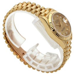 Rolex 69178G Datejust 10P Diamond Watch K18 Yellow Gold K18YG Ladies ROLEX