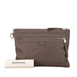 Balenciaga Classic Clip M Clutch Bag 273022 Grey Leather Women's BALENCIAGA