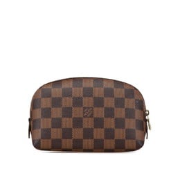 Louis Vuitton Damier Pochette Tick PM Pouch N47516 Brown PVC Leather Women's LOUIS VUITTON