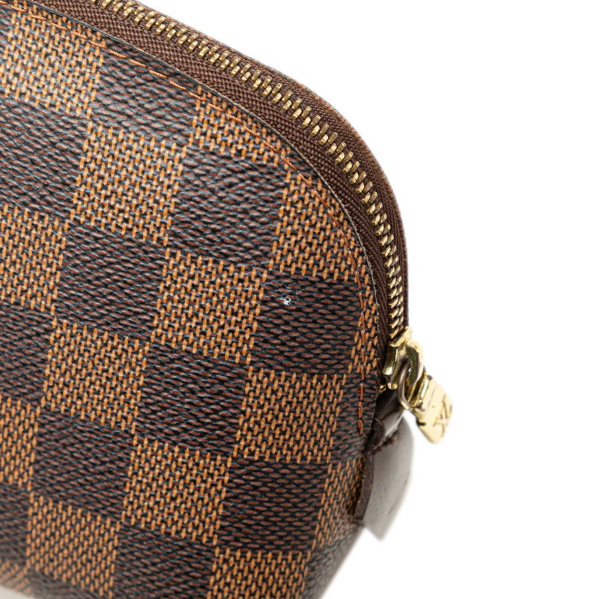 Louis Vuitton Damier Pochette Tick PM Pouch N47516 Brown PVC Leather Women's LOUIS VUITTON