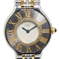 Cartier Must 21 Watch 125 000 P Quartz Ivory Dial Stainless Steel Ladies CARTIER