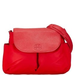 Tory Burch Shoulder Bag with Diaper Changing Mat, Mother's Bag, Red, Nylon, Leather, Women's