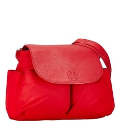 Tory Burch Shoulder Bag with Diaper Changing Mat, Mother's Bag, Red, Nylon, Leather, Women's