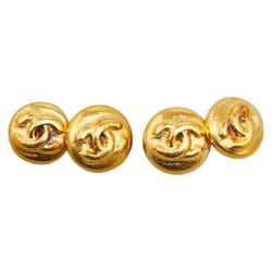 Chanel Coco Mark Round Double Cufflinks Gold Plated Women's CHANEL