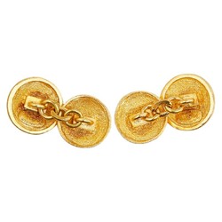 Chanel Coco Mark Round Double Cufflinks Gold Plated Women's CHANEL