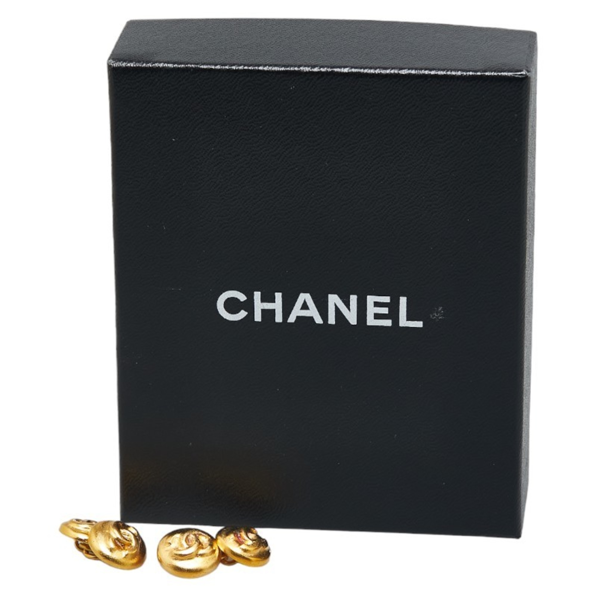 Chanel Coco Mark Round Double Cufflinks Gold Plated Women's CHANEL