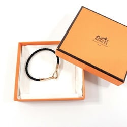 HERMES Jumbo H Bracelet in Swift Leather/GP Black for Women N4075258