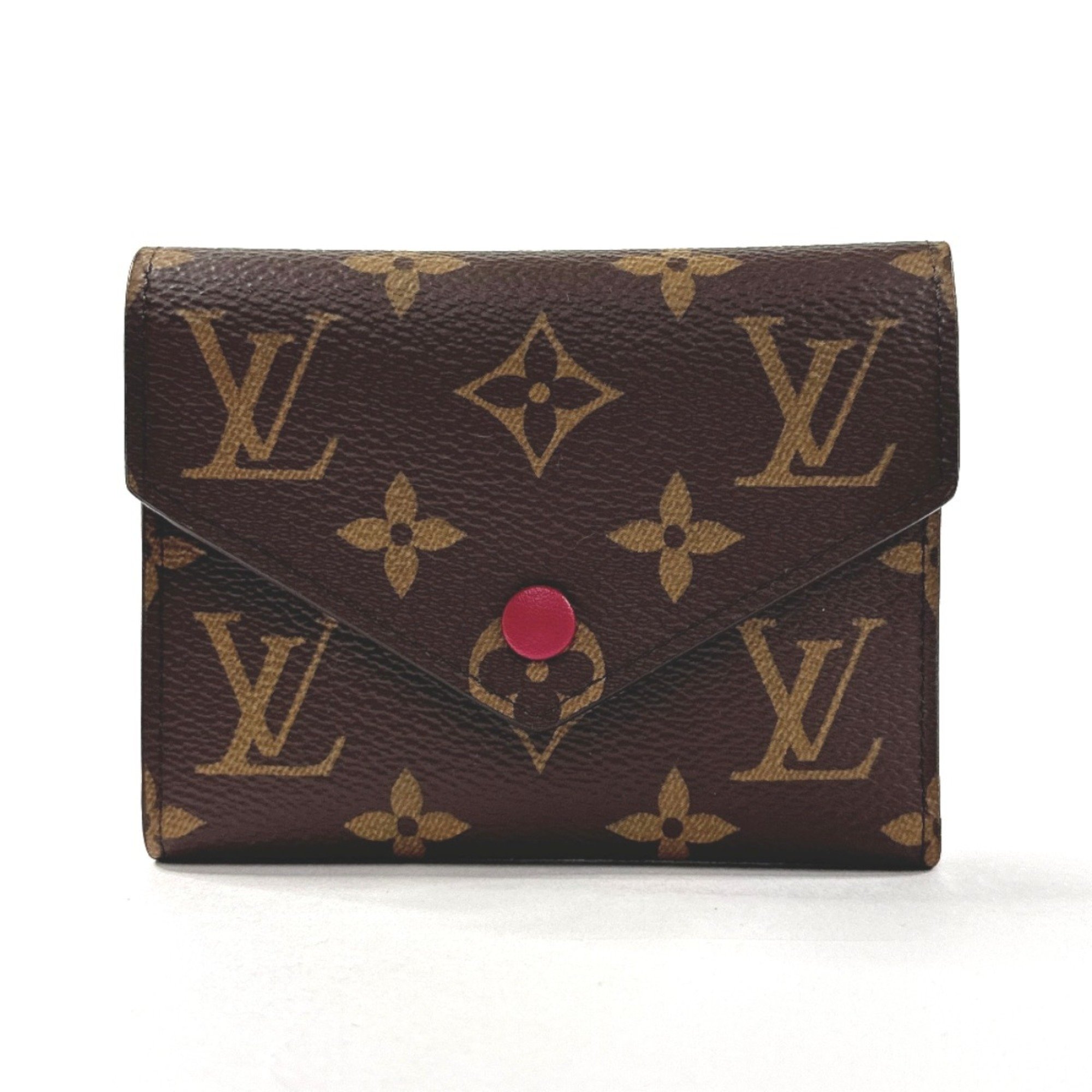 LOUIS VUITTON Louis Vuitton Portefeuille Victorine M41938 Tri-fold Wallet Monogram Canvas Brown Women's F4075304