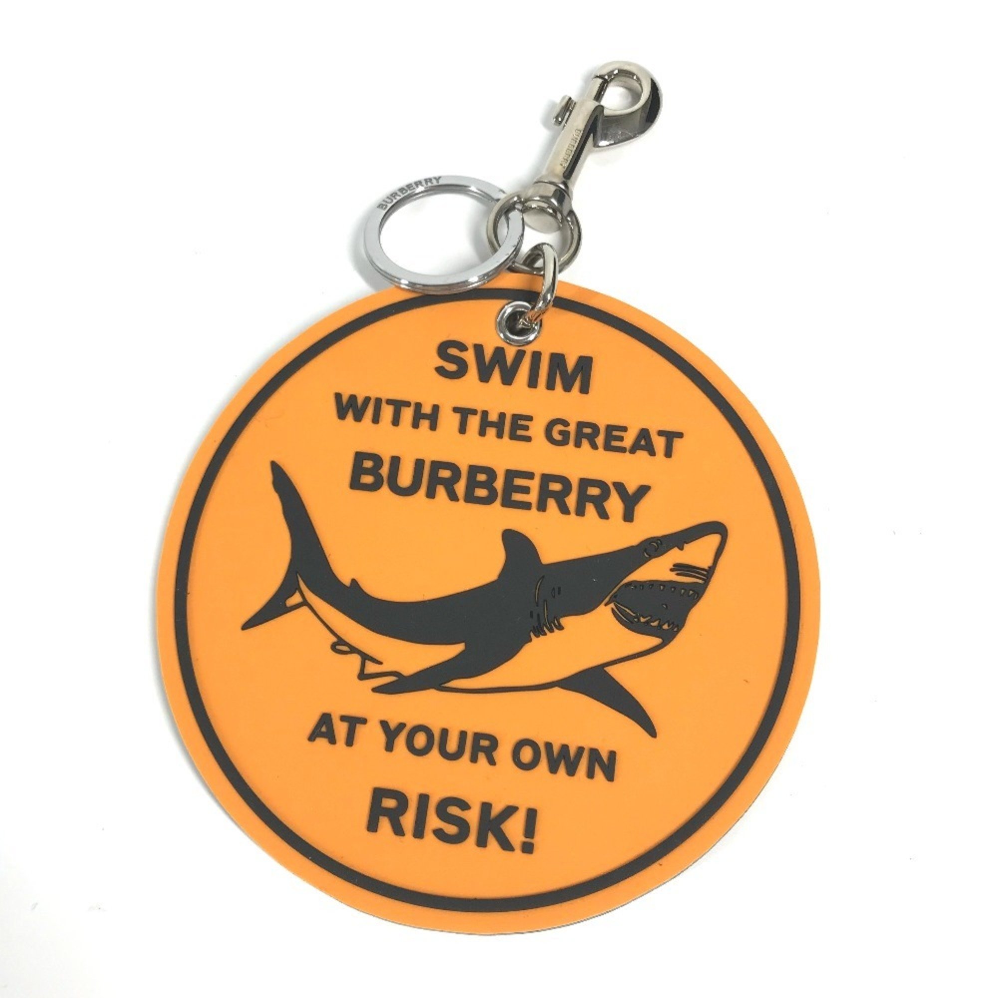 Burberry Shark Bag Charm Keychain Rubber Women's Orange