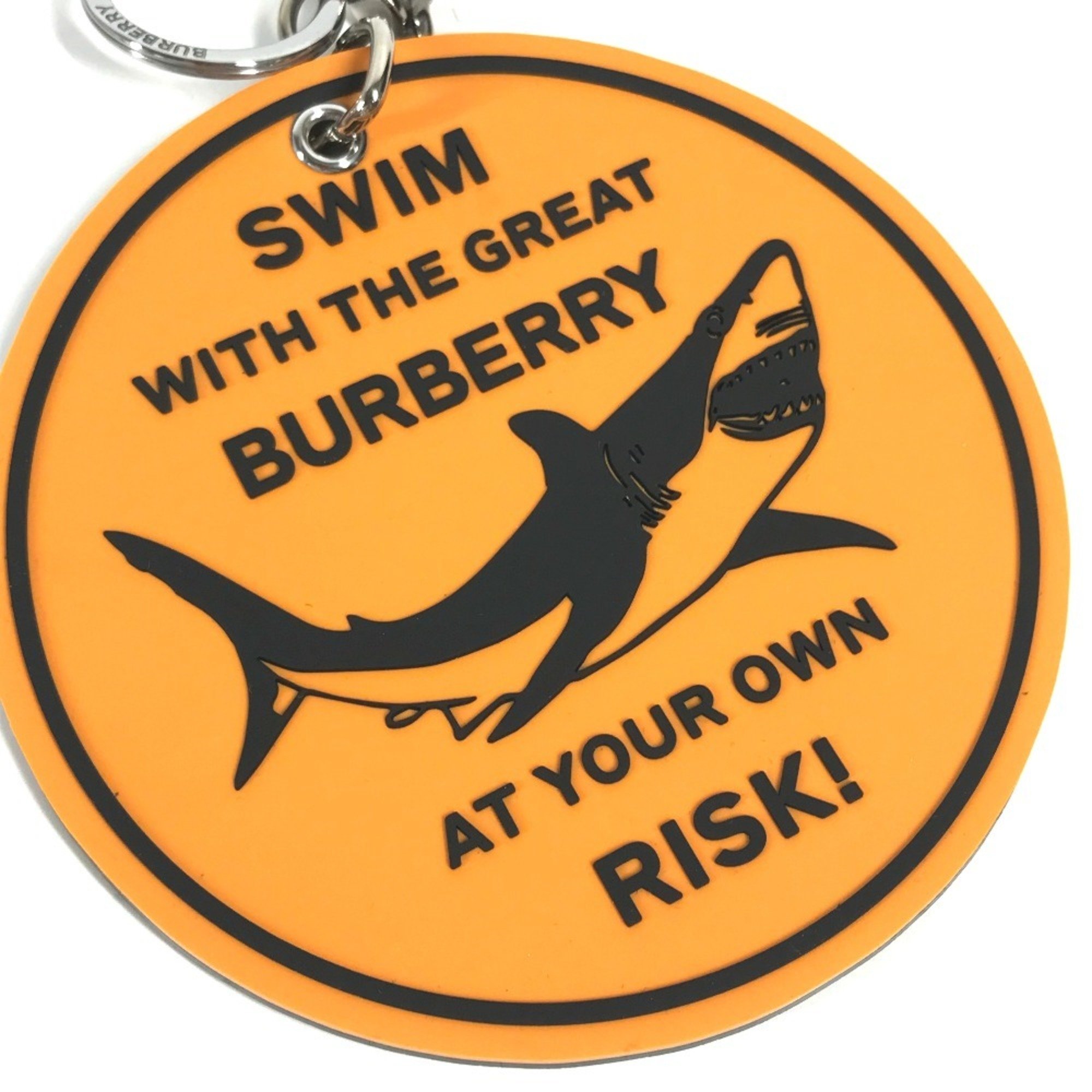 Burberry Shark Bag Charm Keychain Rubber Women's Orange