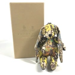 BURBERRY Check Rabbit Bag Charm Keychain Canvas Women's Beige