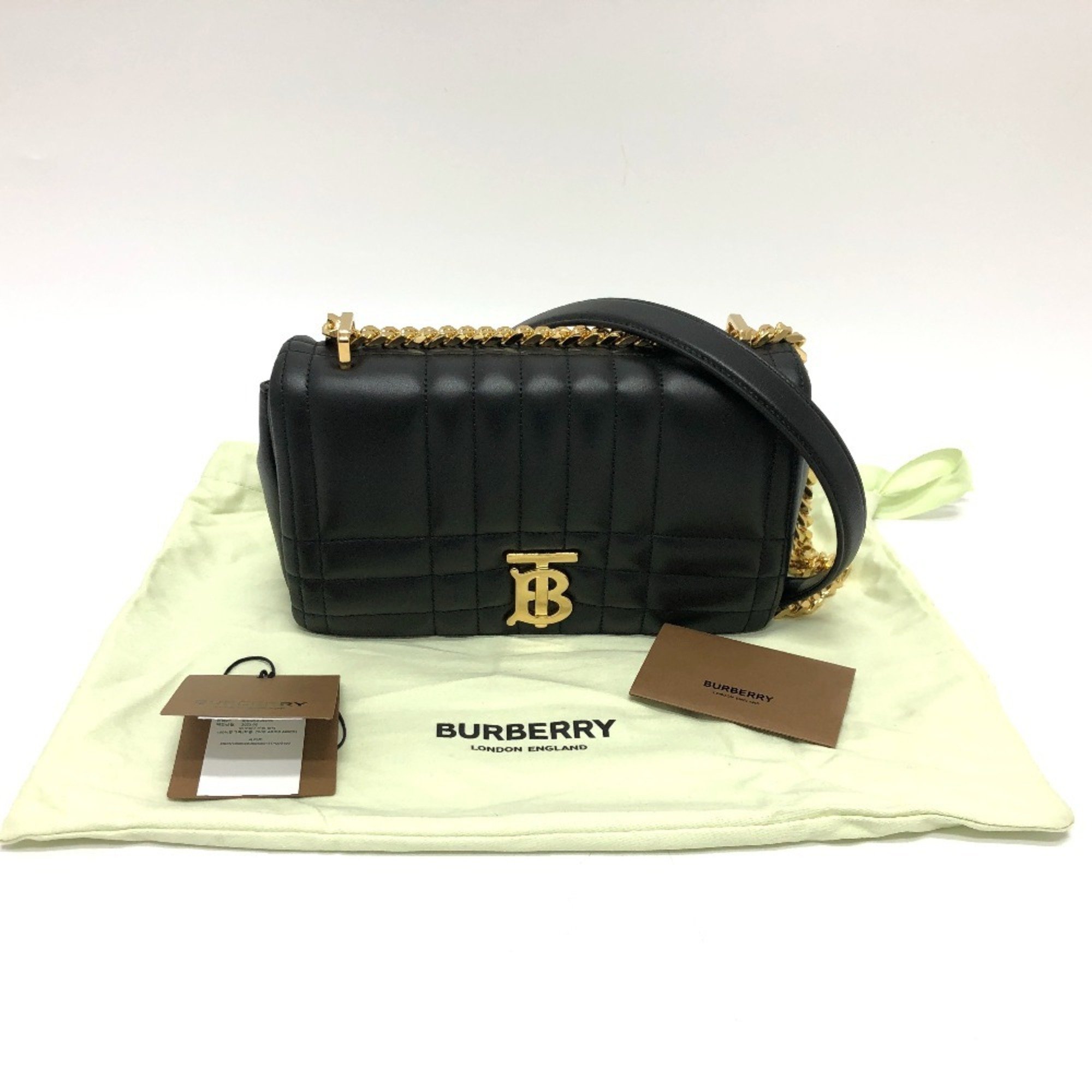 BURBERRY Lola Small Quilted Chain Shoulder Bag Leather Women's Black