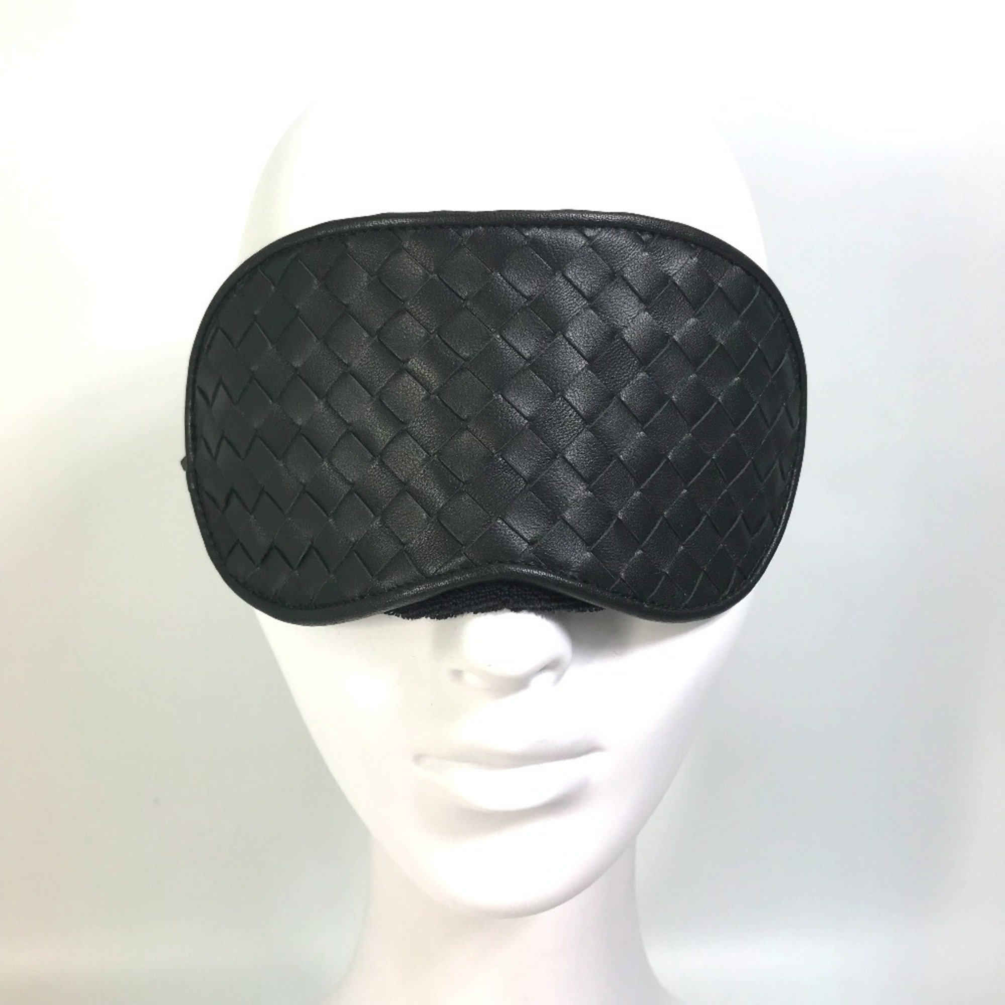 BOTTEGA VENETA Bottega Veneta Night Goods Sleep Intrecciato Eye Mask Leather Men's Women's Black