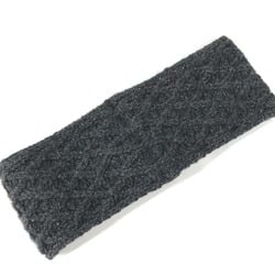 CHANEL Chanel 17K Glitter CC Coco Mark Headband Hair Cashmere Viscose Women's Grey