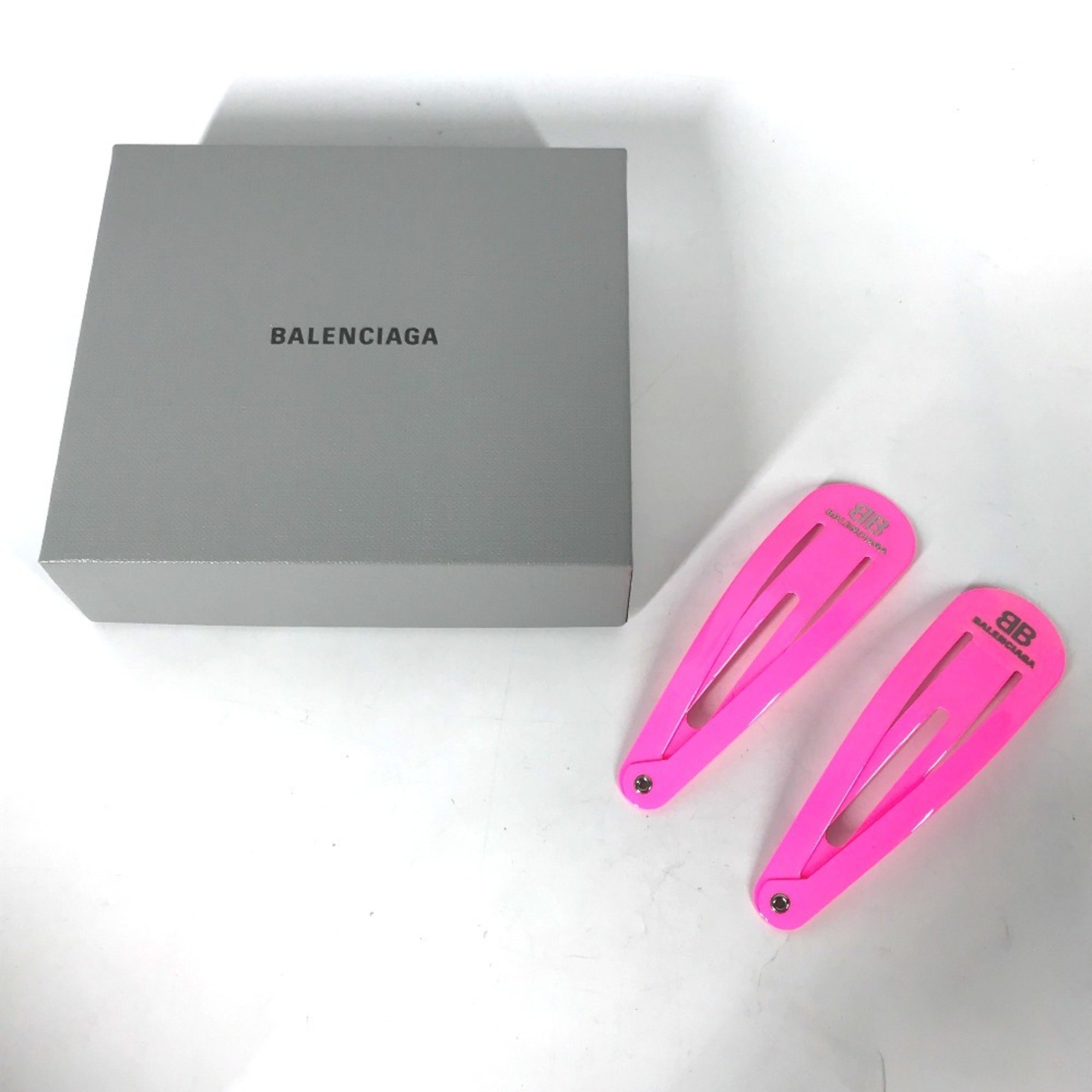 BALENCIAGA 699021 Holli XXL CLIP Set, Set of 2 Hairpins, Women's, Hot Pink, Pink