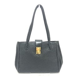 BALLY Quilted Bag Tote Leather Women's Black