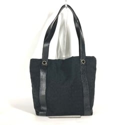 BVLGARI Bulgari Shoulder Bag Mania Tote Leather Canvas Women's Black