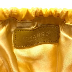 CHANEL A14355 New Travel Line Makeup Case Pouch Small Canvas Women's Yellow