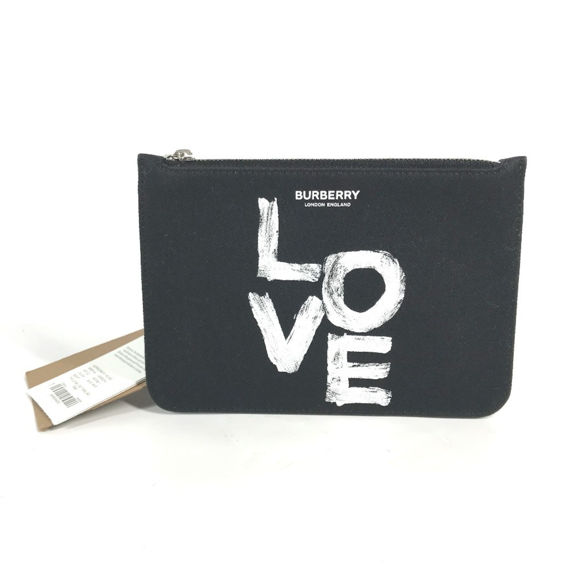 BURBERRY 8037549 LOVE Wallet/Coin Case Clutch Bag Pouch Canvas Women's Black